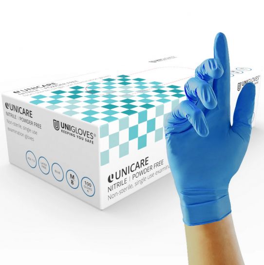 Powder Free Blue Nitrile Gloves Extra Large x 100